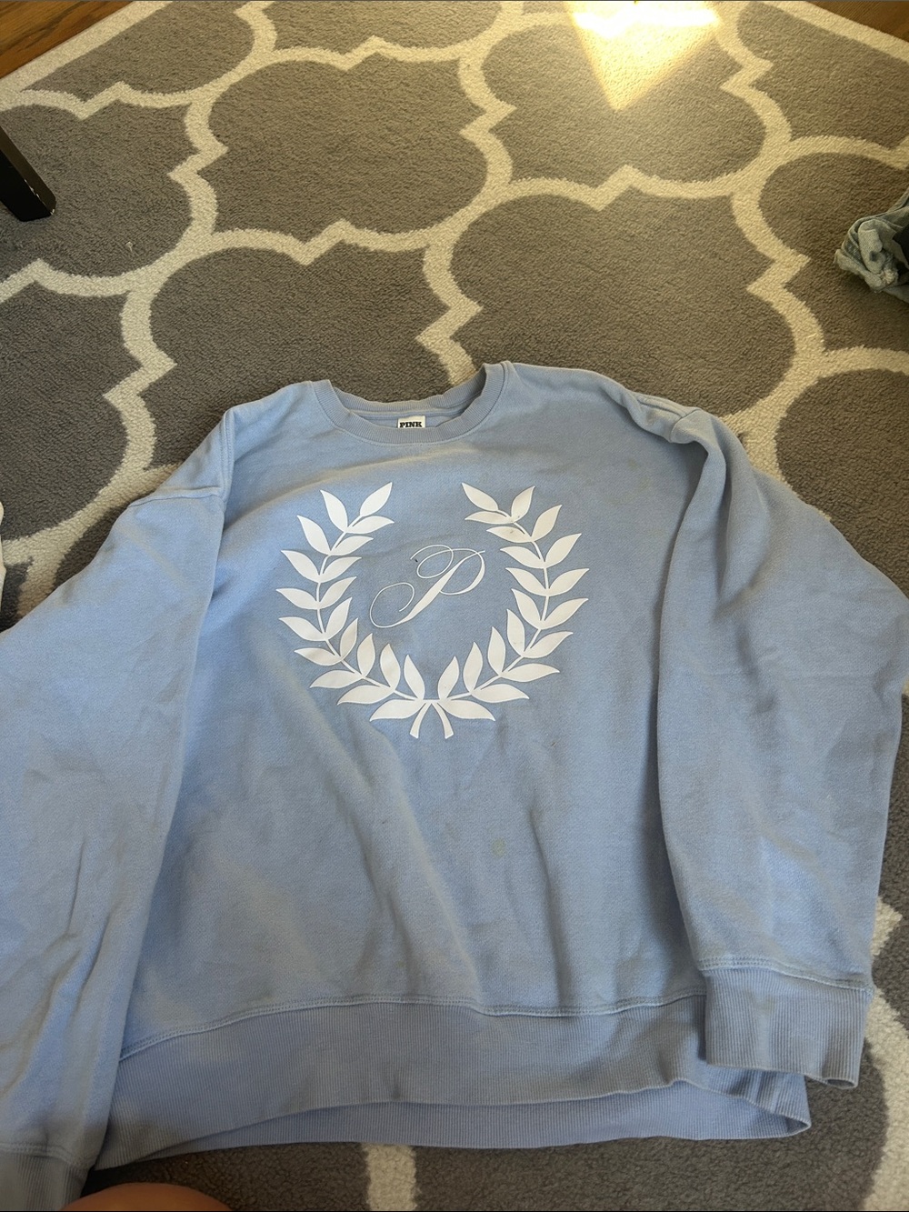 Pink Women’s Crewneck Sweatshirt with White Pink Logo